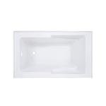 Voltaire 54 x 30 Skirted Left Drain Soaking Alcove Bathtub in Glossy White with Integrated Armrest