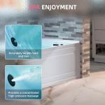 WOODBRIDGE 60" Alcove Acrylic Rectangular Whirlpool Heated Jetted Tub in White with Right Drain, Matte Black pop-up Drain Included BM6030R