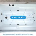 WOODBRIDGE 60" Alcove Acrylic Rectangular Whirlpool Heated Jetted Tub in White with Right Drain, Matte Black pop-up Drain Included BM6030R