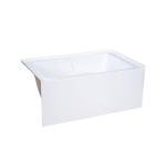 Voltaire 54 x 30 Skirted Left Drain Soaking Alcove Bathtub in Glossy White with Integrated Armrest