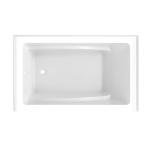 Aqua Eden VTAM5436L22T 54-Inch Acrylic 3-Wall Alcove Tub with Left Hand Drain, Glossy White