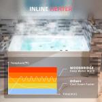 WOODBRIDGE 60" Alcove Acrylic Rectangular Whirlpool Heated Jetted Tub in White with Right Drain, Matte Black pop-up Drain Included BM6030R