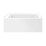 Aqua Eden VTAM5436L22T 54-Inch Acrylic 3-Wall Alcove Tub with Left Hand Drain, Glossy White