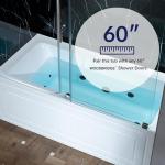 WOODBRIDGE 60" x 30" Alcove Acrylic Rectangular Whirlpool Heated Jetted Tub in White with right Drain, Matte Black Finish, BS666-R-MB02