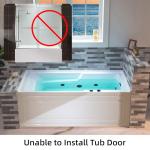 WOODBRIDGE 60" Alcove Acrylic Rectangular Whirlpool Heated Jetted Tub in White with Right Drain, Matte Black pop-up Drain Included BM6030R