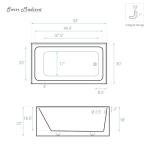 Voltaire 54 x 30 Skirted Right Drain Soaking Alcove Bathtub in Glossy White