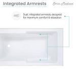 Voltaire 54 x 30 Skirted Left Drain Soaking Alcove Bathtub in Glossy White with Integrated Armrest