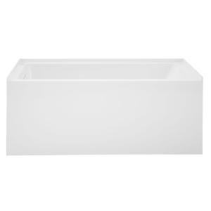 Swiss Madison Voltaire 54 x 30 Skirted Left Drain Soaking Apron Bathtub in Glossy White with Integrated Overflow, Drain Included
