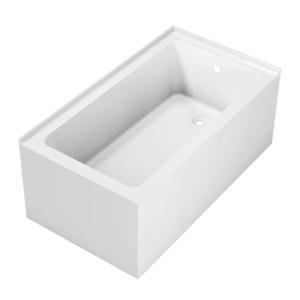 Aqua Eden VTAP5430R22TS 54-Inch Acrylic 2-Wall Corner Alcove Tub with Right Hand Drain, White