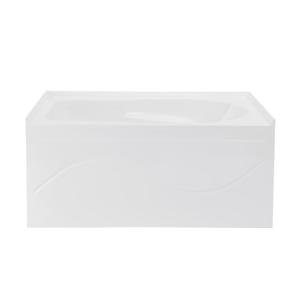 Swiss Madison Ivy 54 x 30 Skirted Left Drain Soaking Alcove Bathtub in Glossy White with Integrated Armrest
