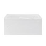 Swiss Madison Ivy 54 x 30 Skirted Left Drain Soaking Alcove Bathtub in Glossy White with Integrated Armrest