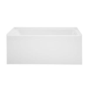 Swiss Madison Voltaire 54 x 30 Skirted Right Drain Soaking Apron Bathtub in Glossy White with Integrated Overflow, Drain Included