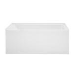 Swiss Madison Voltaire 54 x 30 Skirted Right Drain Soaking Apron Bathtub in Glossy White with Integrated Overflow, Drain Included