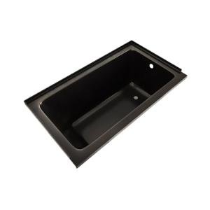 Swiss Madison Voltaire 54 x 30 Right Drain Soaking Alcove Bathtub in Glossy Black