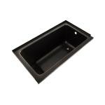 Swiss Madison Voltaire 54 x 30 Right Drain Soaking Alcove Bathtub in Glossy Black