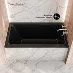 Swiss Madison Voltaire 54 x 30 Right Drain Soaking Alcove Bathtub in Glossy Black