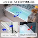 WOODBRIDGE 54" Acrylic Rectangular Alcove Soaking Bathtub in White with Left Drain, Chrome pop-UP Drain Included BA5430L