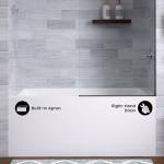 Swiss Madison Voltaire 54 x 30 Skirted Right Drain Soaking Apron Bathtub in Glossy White with Integrated Overflow, Drain Included