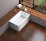 Aqua Eden VTAP5430R22TS 54-Inch Acrylic 2-Wall Corner Alcove Tub with Right Hand Drain, White