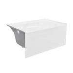 Swiss Madison Ivy 54 x 30 Skirted Left Drain Soaking Alcove Bathtub in Glossy White with Integrated Armrest