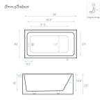 Swiss Madison Voltaire 54 x 30 Skirted Left Drain Soaking Apron Bathtub in Glossy White with Integrated Overflow, Drain Included