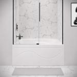 Swiss Madison Ivy 54 x 30 Skirted Left Drain Soaking Alcove Bathtub in Glossy White with Integrated Armrest