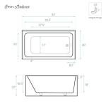 Swiss Madison Voltaire 54 x 30 Skirted Right Drain Soaking Apron Bathtub in Glossy White with Integrated Overflow, Drain Included