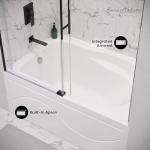 Swiss Madison Ivy 54 x 30 Skirted Left Drain Soaking Alcove Bathtub in Glossy White with Integrated Armrest