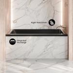 Swiss Madison Voltaire 54 x 30 Right Drain Soaking Alcove Bathtub in Glossy Black