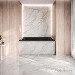 Swiss Madison Voltaire 54 x 30 Right Drain Soaking Alcove Bathtub in Glossy Black