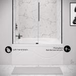 Swiss Madison Ivy 54 x 30 Skirted Left Drain Soaking Alcove Bathtub in Glossy White with Integrated Armrest