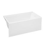 Swiss Madison Voltaire 54 x 30 Skirted Right Drain Soaking Apron Bathtub in Glossy White with Integrated Overflow, Drain Included