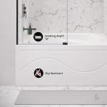 Swiss Madison Ivy 54 x 30 Skirted Left Drain Soaking Alcove Bathtub in Glossy White with Integrated Armrest