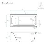 Swiss Madison Voltaire 54 x 30 Right Drain Soaking Alcove Bathtub in Glossy Black