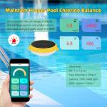 Yewhick Smart Pool Monitor with Gateway, Profession Salt Water Pool Testing kit for Swimming Pool, 7 in 1 Chlorine Salinity ORP Monitor for Aquarium Sodium Chloride Swimming Pools Hot Tub Spas