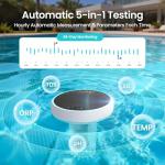 AIPER HydroComm Smart Pool Monitor, 24/7 Automatic Water Testing for Pools, Hot Tubs & Spas, 5-in-1 Accurate Digital Tester, App Control, Customized Optimization Tips, White
