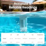 AIPER HydroComm Smart Pool Monitor, 24/7 Automatic Water Testing for Pools, Hot Tubs & Spas, 5-in-1 Accurate Digital Tester, App Control, Customized Optimization Tips, White