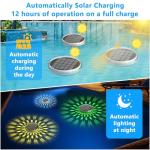 Solar Rechargeable Floating Pool Lights(2 Pack), Pool Lights That Float with Remote Control, 9 Lighting, Timing Mode, IPX7 Waterproof for Inground Pool, Bathroom, Bathtub, Pool Party