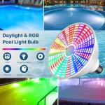 Litezone LED Pool Light Bulb: 120V 45W RGBW Pool Light for Inground Pool with 15 Light Modes - 7000K Pool Lighting - E26 Replacement for Pentair and Hayward Pool Light Fixture