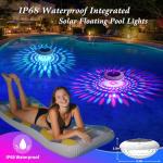Cootway Floating Pool Lights w/Remote, 6.5 Inch RGB Solar Pool Lights That Float with 9 Dynamic Lighting, IP68 Waterproof Pool Floating Light, Hangable Solar Floating Light for Pools Party Garden(2)