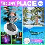 Cootway Floating Pool Lights w/Remote, 6.5 Inch RGB Solar Pool Lights That Float with 9 Dynamic Lighting, IP68 Waterproof Pool Floating Light, Hangable Solar Floating Light for Pools Party Garden(2)