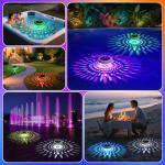 Cootway Floating Pool Lights w/Remote, 6.5 Inch RGB Solar Pool Lights That Float with 9 Dynamic Lighting, IP68 Waterproof Pool Floating Light, Hangable Solar Floating Light for Pools Party Garden(2)