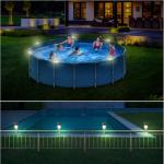 VICHTOP Solar Pool Lights - 6 Pack, Pool Light for Framed Above Ground Pools, Outdoor Swimming Pool Fence Decoration Accessories, Waterproof LED Pool Solar Lights, Pool Enclosure Lighting Decor