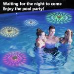 Solar Rechargeable Floating Pool Lights(2 Pack), Pool Lights That Float with Remote Control, 9 Lighting, Timing Mode, IPX7 Waterproof for Inground Pool, Bathroom, Bathtub, Pool Party