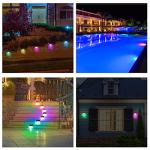 Solar Pool Side Lights 4-Pack, Color Changing Waterproof Light up Swimming Pool Accessories Night, Outdoor LED Deck Lights for Stairs, Step, Fence, Yard, Patio, and Pathway Decor
