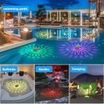 Solar Rechargeable Floating Pool Lights(2 Pack), Pool Lights That Float with Remote Control, 9 Lighting, Timing Mode, IPX7 Waterproof for Inground Pool, Bathroom, Bathtub, Pool Party