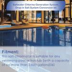 REAXOAL Saltwater Chlorine Generation System,Drop-in Salt System Conversion kit Compatible with Hot Tubs and Swim Spas,Up to 2000 Gallons