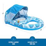COOLCOOLDEE Pool Lounge Float with Canopy UPF50+,Extra Large Pool Floats for Adults Heavy Duty,Inflatable Lounger Float with Cup Holder & Backrest,Footrest