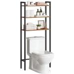 HOOBRO Over The Toilet Storage, 3-Tier Bathroom Organizer Shelf Over Toilet, Freestanding Bathroom Storage Shelves, Space Saver, Easy to Assemble for Room, Rustic Brown and Black BF41TS01