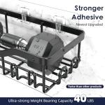 NESOMI Shower Caddy Adhesive Shower Organizer 7-Pack, Rustproof Stainless Steel Bathroom Shelves, Large Capacity No-Drill Rack Storage Accessories with Soap Dish Toothbrush Holder &24 Hooks Home Decor